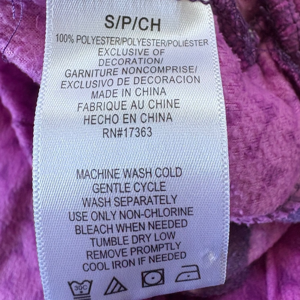 Cuddle Duds Long Sleeve Microfleece Pajama Set, Purple, Small, Comfy Loungewear - Picture 6 of 6